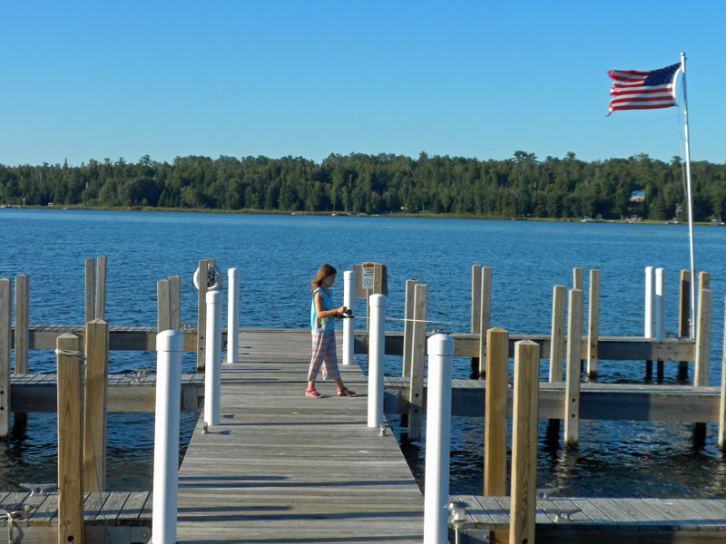 fishing from the dock at loons point campgrounds